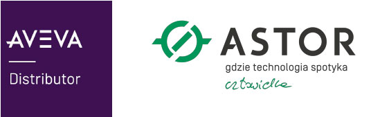 logotyp ASTOR i AVEVA